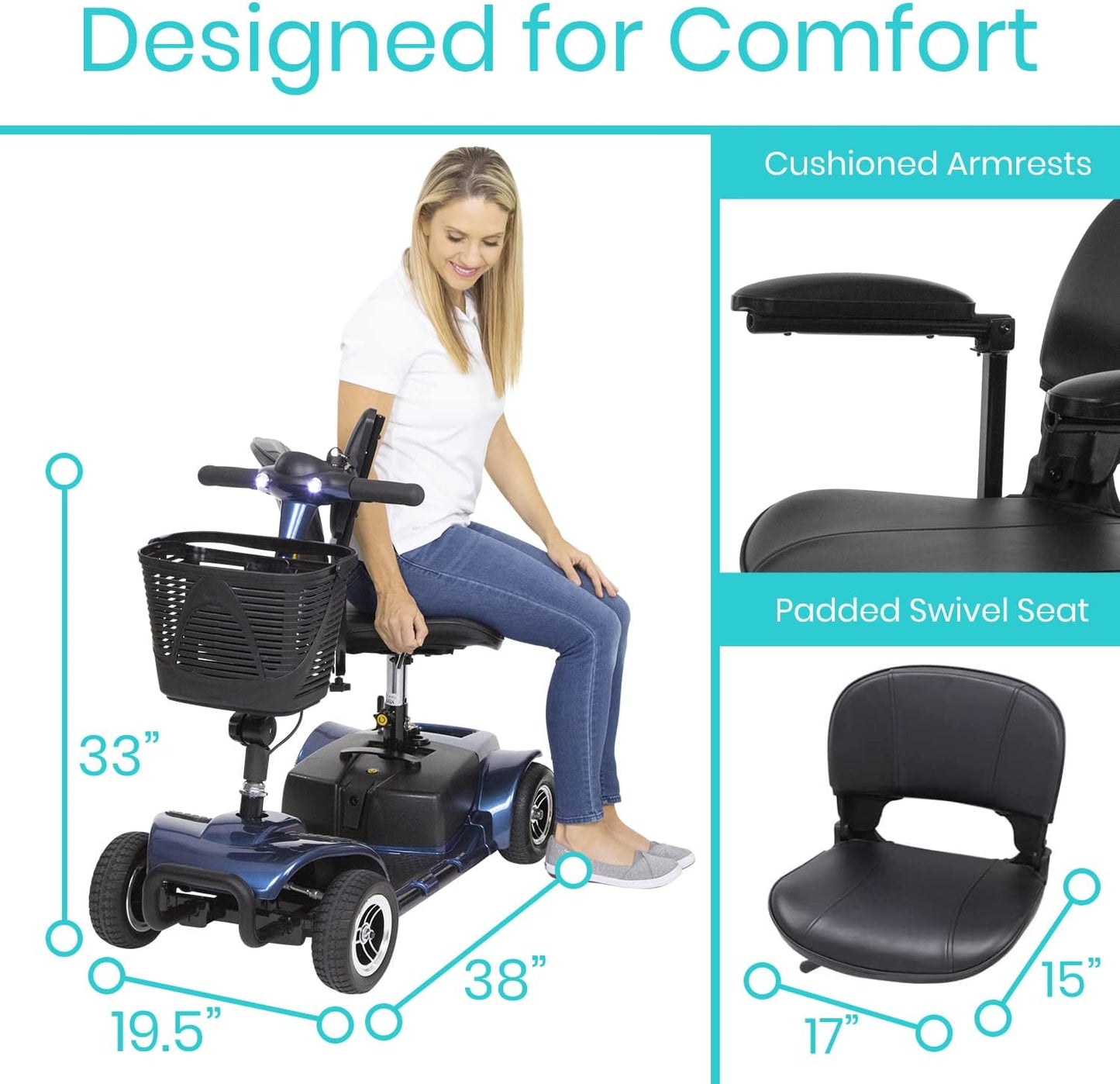 Vive 4-Wheel Mobility Scooter – Portable Freedom of Movement