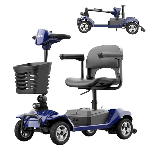 4-Wheel T4 Mobility Scooter - 12.4 Mile Range, Removable Battery & Swivel Seat