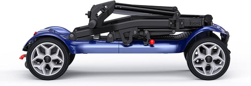 Electric Powered Mobility Scooter, 43.2Lbs Lightweight Folding Mobility Scooters for Adults Seniors, 24Miles Long Travel W/Removable 240WH*2 Lithium Batteries and Basket, Charger (Blue)