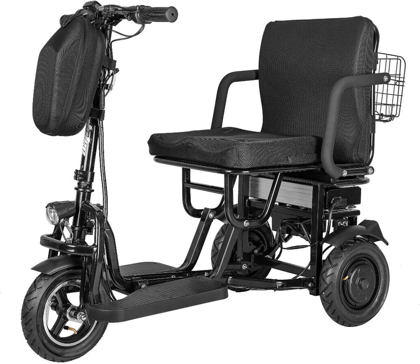 3 Wheel Mobility Scooter W/Lithium Battery for 300Lb, 700W, 20Miles, Lightweight Quick Folding 3 Wheel Mobility Scooter for Nursery Adult (Black)