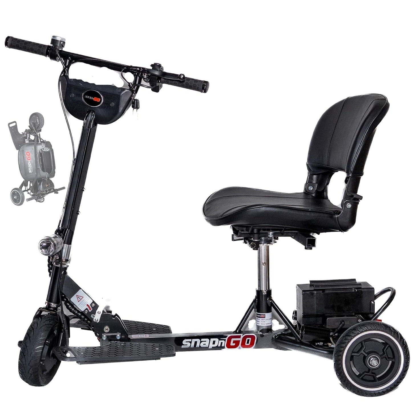 Three Wheel Portable Mobility Scooter for Adults - Aircraft-Grade Aluminum, Top Speeds of 5 Mph & 13-Mile Range - Folding & Foldable Scooter - Airline Approved Electric Sit down Scooter